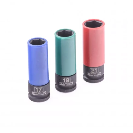 Набор головок ударных 6-гранных удлиненных для колесных дисков 17 19 21 мм 1/2" 3 предмета Stels 13953 купить в Надыме