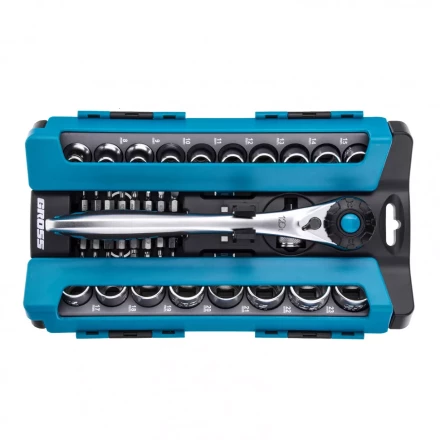 Набор торцевых головок трещотка 120 зубьев 36 предметов 1/2" CrV Gross 14144 купить в Надыме