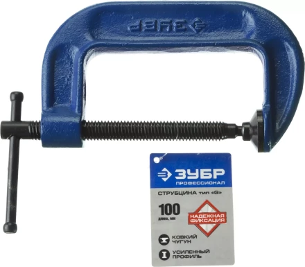 Струбцина  ЗУБР "ПРОФЕССИОНАЛ" тип "G", корпус - ковкий чугун, 100мм 32245-100_z01 купить в Надыме