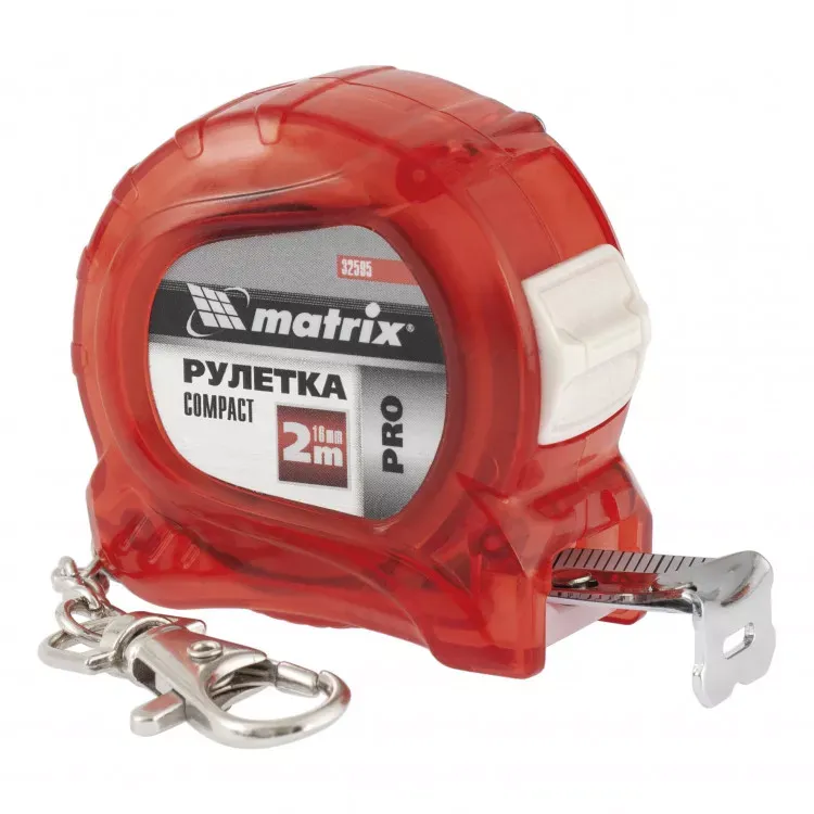 Рулетка Compact 2 м x 16 мм компактный размер карабин-держатель PRO Matrix 32595 купить в Надыме