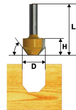 Фреза пазовая фасонная Ф119Х13 мм 45° хвостовик 8 мм 46124 купить в Надыме