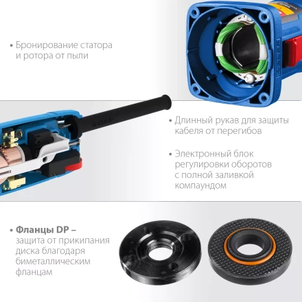 ЗУБР 1100 Вт, d125 мм, УШМ, регулировка оборотов, Профессионал (УШМ-П125-1100 Э) купить в Надыме