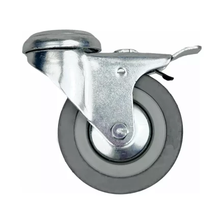 Аппаратное поворотное колесо с тормозом под болт HITCH 120*26 резина серая SChgb55 (SZ084856) купить в Надыме