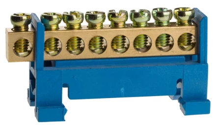 Шина СВЕТОЗАР нулевая на изоляторе типа "Стойка" макс. ток 100А, 5,2мм, 8 полюсов 49806-08 купить в Надыме