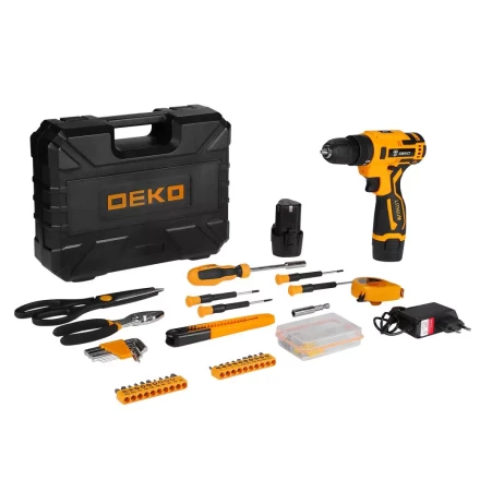 Дрель аккумуляторная DEKO Banger 12V + набор инструмента 93 предмета, 063-4168 купить в Надыме