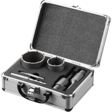 ЗУБР d 50, 68 мм, Alu кейс, набор коронок по бетону с оснасткой, Профессионал (29185-H2-1) купить в Надыме