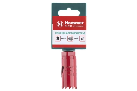 Коронка биметаллическая HAMMER Ф22х38мм 5/8" BiMETALL (224-003) купить в Надыме