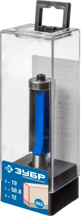 ЗУБР 19 x 50.8 мм, хвостовик 12 мм, фреза кромочная с нижним подшипником, Профессионал (28727-19-50.8-12) купить в Надыме