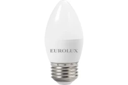 Лампа светодиодная EUROLUX LL-E-C37-6W-230-2,7K-E27 76/2/9