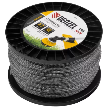 Леска для триммера двухкомпонентная витой квадрат, 2,7мм х 196м, на DIN катушке EXTRA CORD// Denzel 96824 купить в Надыме