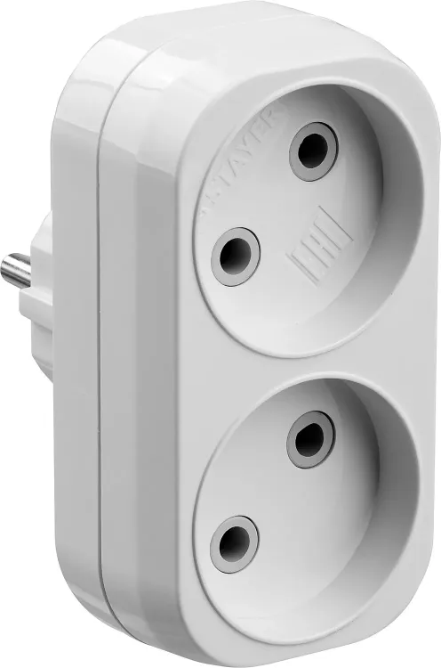 Разветвитель электрический MAXElectro, STAYER 55087-2, 2 гнезда, 10А/220В 55087-2 купить в Надыме