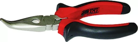 Длинногубцы NICKEL 200 мм изогнутые никелированные двухкомпонентные рукоятки MATRIX 17424 купить в Надыме