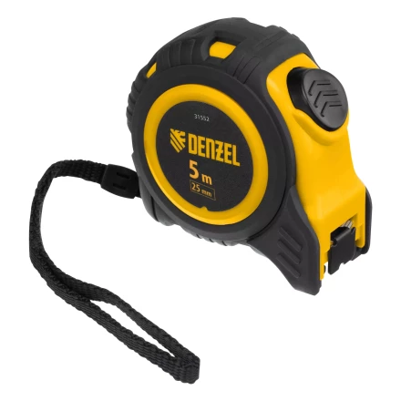 Рулетка Denzel  5м х 25мм, обрезиненный корпус, автоматическая фиксация, 31552 купить в Надыме