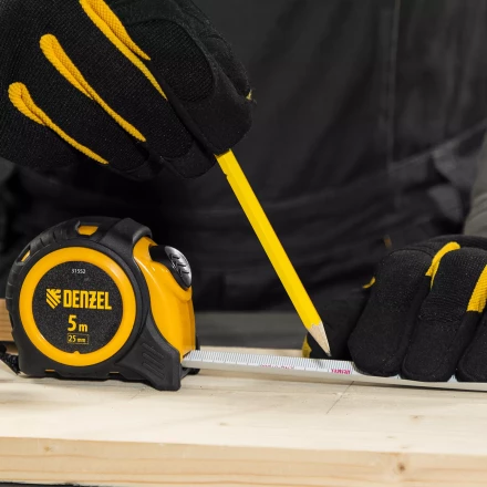 Рулетка Denzel  5м х 25мм, обрезиненный корпус, автоматическая фиксация, 31552 купить в Надыме