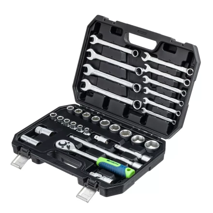 Набор инструментов Сибртех 13393, 1/2", пластиковый кейс, 32 предмета купить в Надыме