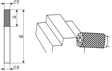 Борфреза Цилиндрическая c режущей кромкой B 6х6 Энкор 21702 купить в Надыме