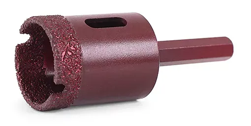 Алмазная коронка MESSER по камню с шестигранным хвостовиком (вакуумное спекание алмазов) 50 мм купить в Надыме