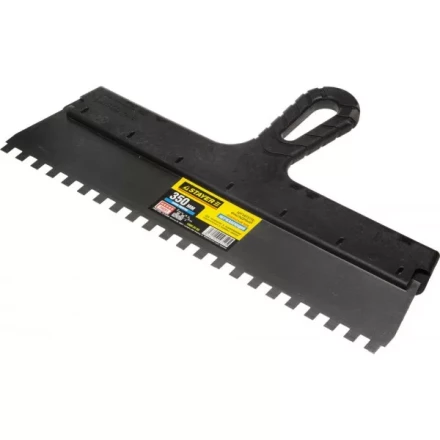 Шпатель STAYER "PROFESSIONAL" нержавеющий зубчатый с пластмассовой ручкой, 350мм, зуб 8х8мм 1009-35-08 купить в Надыме