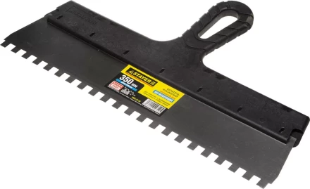 Шпатель STAYER "PROFESSIONAL" нержавеющий зубчатый с пластмассовой ручкой, 350мм, зуб 8х8мм 1009-35-08 купить в Надыме