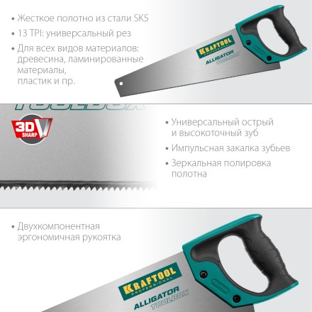 Ножовка по дереву Alligator 15227-35 купить в Надыме