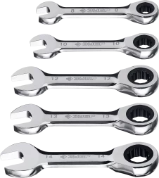 Наборы трещоточных комбинированных ключей укороченных серия ПРОФЕССИОНАЛ