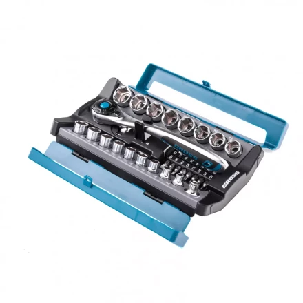 Набор торцевых головок трещотка 120 зубьев 36 предметов 1/2" 3/8” CrV Gross 14145 купить в Надыме