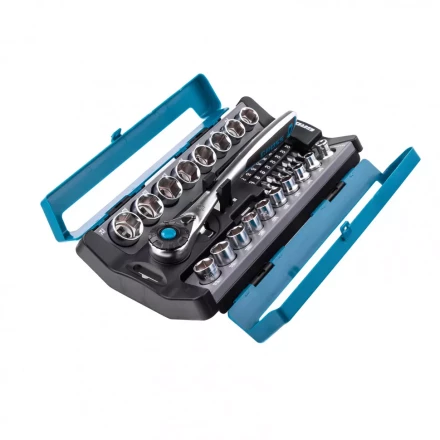 Набор торцевых головок трещотка 120 зубьев 36 предметов 1/2" 3/8” CrV Gross 14145 купить в Надыме