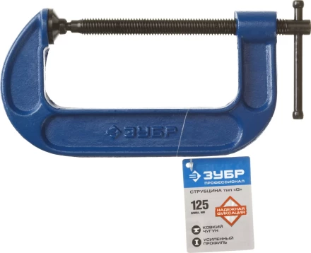 Струбцина  ЗУБР "ПРОФЕССИОНАЛ" тип "G", корпус - ковкий чугун, 125мм 32245-125_z01 купить в Надыме