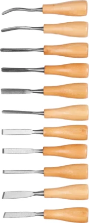 Набор DEXX: Стамески фигурные &quot;МИНИ&quot; с деревянной ручкой, 11шт 1834-H11_z01 купить в Надыме