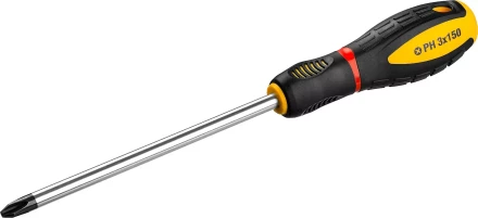 Отвертка STAYER "PROFI" "PROTech", двухкомп рукоятка, намагниченная, Cr-Mo, PH3x150мм 25132-3-15_z02 купить в Надыме