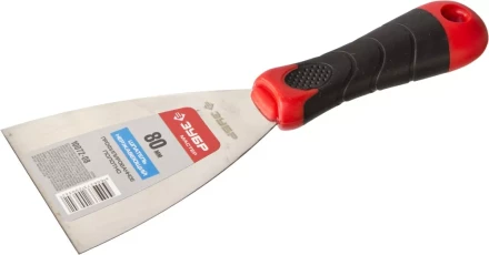 Шпатель ЗУБР "МАСТЕР", профилированное нержавеющее полотно, 2к ручка, 80мм 10072-08 купить в Надыме