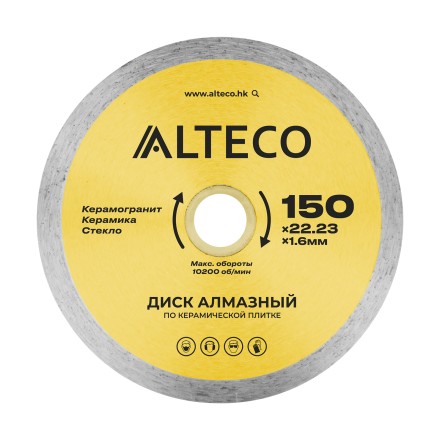 Диск алмазный по керамической плитке ALTECO 150x22.23x1.6 мм 66526 купить в Надыме