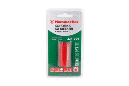 Коронка биметаллическая HAMMER Ф25х38мм 5/8&quot; BiMETALL (224-004) купить в Надыме