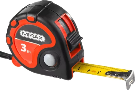 Рулетка MIRAX, 3 стопора, двухкомпонентный пластиковый корпус, 3мх16мм 34013-03-16 купить в Надыме