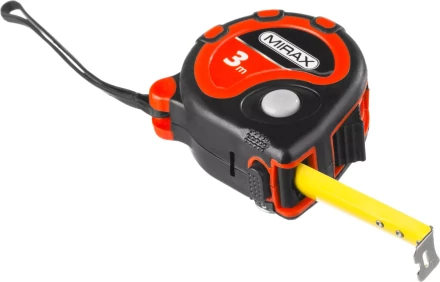 Рулетка MIRAX, 3 стопора, двухкомпонентный пластиковый корпус, 3мх16мм 34013-03-16 купить в Надыме