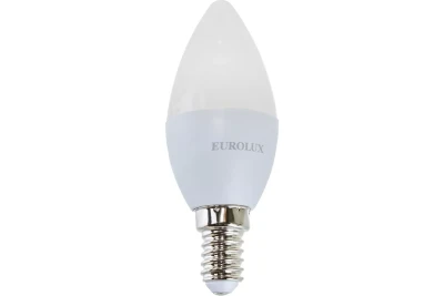 Лампа светодиодная EUROLUX LL-E-C37-6W-230-4K-E14 76/2/4