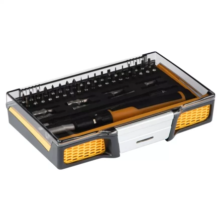 Отвертка с набором бит и торцевых головок для точных работ Denzel 7711599, гибкий привод, 48 шт, CrMo купить в Надыме