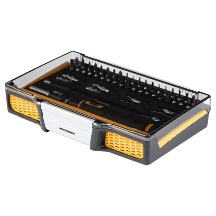 Отвертка с набором бит и торцевых головок для точных работ Denzel 7711599, гибкий привод, 48 шт, CrMo купить в Надыме