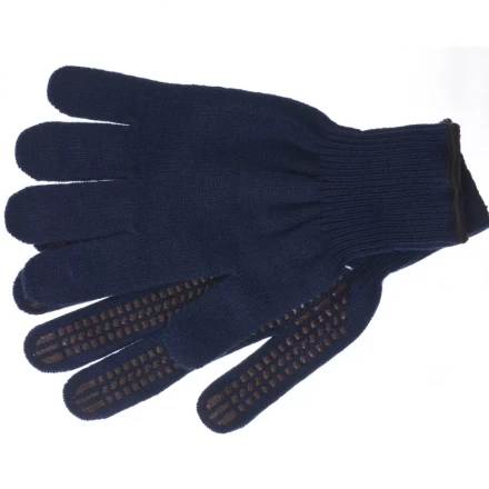 Перчатки трикотажные акрил ПВХгель Протектор синий оверлок Сибртех Россия 68665 купить в Надыме