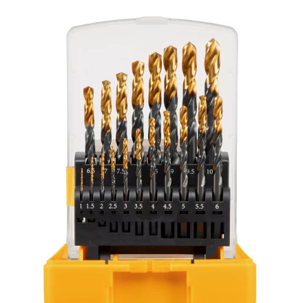 Набор сверл по металлу, 1-10 мм, HSS-Tin, Golden Tip, 19 шт Denzel 72321 купить в Надыме