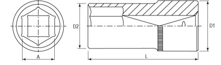 Головка торцевая глубокая 1/2&quot;DR 30 мм S04HD4130 Jonnesway 47250 купить в Надыме
