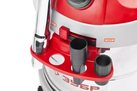 Пылесос ЗУБР сухая и влажная уборка, нержавеющая сталь, усиленное основание, розетка до 2000Вт, 30л, 1400Вт ЗППУ-1400-30 купить в Надыме