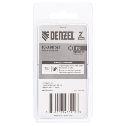 Бита T10x50, 5 шт. Denzel 7711318 купить в Надыме