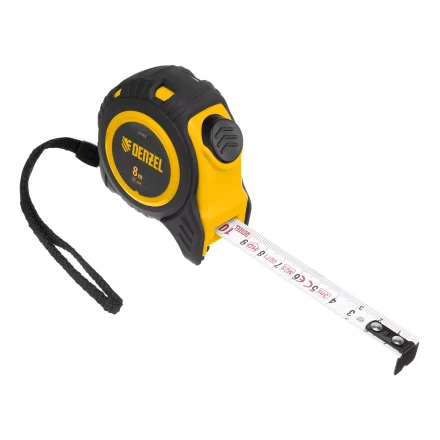 Рулетка Denzel 8м х 25мм, обрезиненный корпус, автоматическая фиксация 31553 купить в Надыме