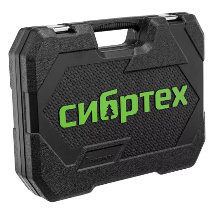 Набор инструментов Сибртех 13394, 1/2", 1/4", пластиковый кейс 76 предметов купить в Надыме