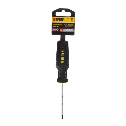 Отвертка, PH0х75 мм, S2, 3к рукоятка Denzel 121717 купить в Надыме