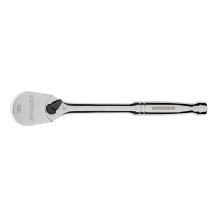 Ключ-трещотка 3/8&quot; Gross 14051, CrV, 120 зубьев, цельнометаллический, хром купить в Надыме