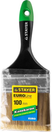 STAYER “KANEKARON-EURO”. Кисть плоская, искусственная щетина, деревянная ручка, 100мм 0106-100 купить в Надыме