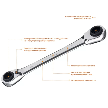 Наборы трещоточных комбинированных ключей накидных серия ПРОФЕССИОНАЛ купить в Надыме