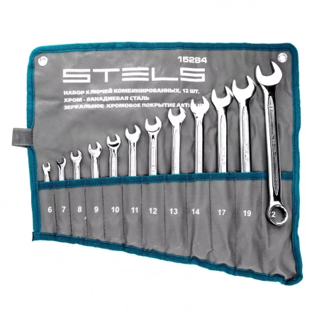 Набор ключей комбинированных 12 шт 6-22 мм, антислип Stels 15284 купить в Надыме